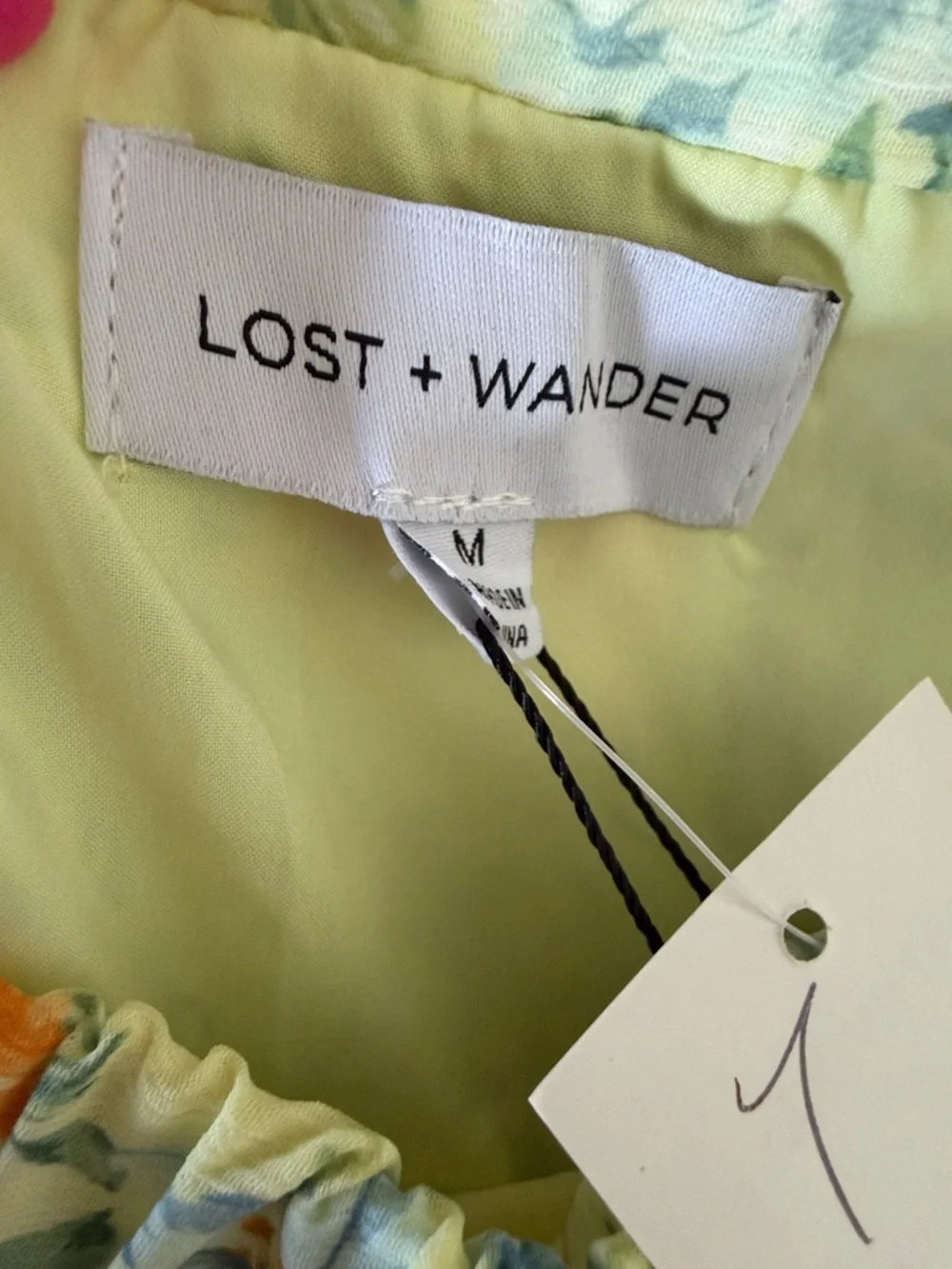Lost + Wander Yellow Floral Tiered Mini Skirt